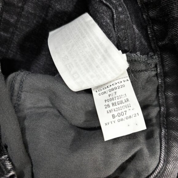 Abercrombie & Fitch 90s Straight High Rise Distressed Jeans Womens 26 2 R Black - Picture 8 of 16